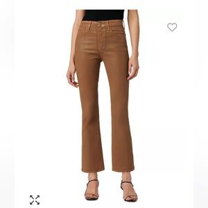 Joes jeans cropped bootcut. Brown with leather coating. Great condition.